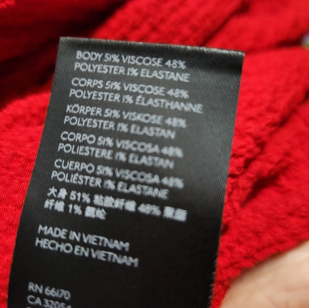 Anthropologie Maeve Red Scarletta Crinkle Midi Dress Sz XXS Petite - Picture 9 of 11